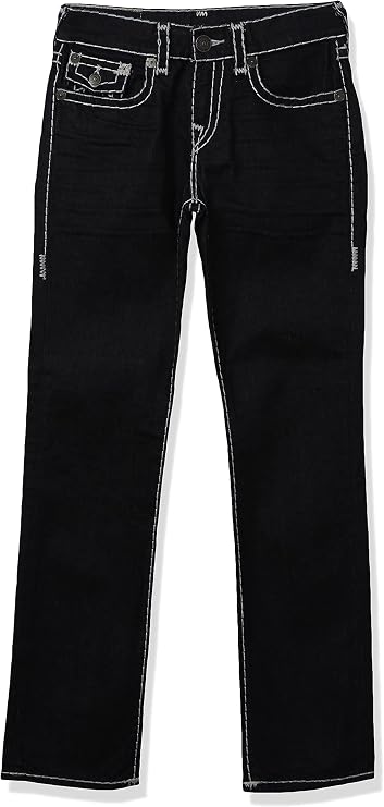 True Religion Men's Ricky Super T Low Rise Straight Leg Jean with Back Flap Pockets
