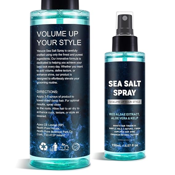 Sea Salt Spray for Hair Men and Women to Add Volume and Texture for Men Beach Hair Spray - 5.07 Fl oz