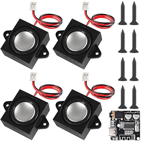 4 Pieces 3 Watt 8 Ohm Single Cavity Mini Speaker DIY Micro Full Range Audio Speaker with PH2.0 Connection Cable for Arduino DIY Electronic Projects with Decoder Card VHM-314