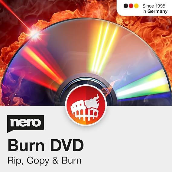 Nero Burning ROM 2026 Pro CD DVD Burning Software for Music and Data | Burn Copy Rip and Archive Your Files | Secure Disc Burner with Encryption | Lifetime License for 1 PC | Windows 11/10/8/7
