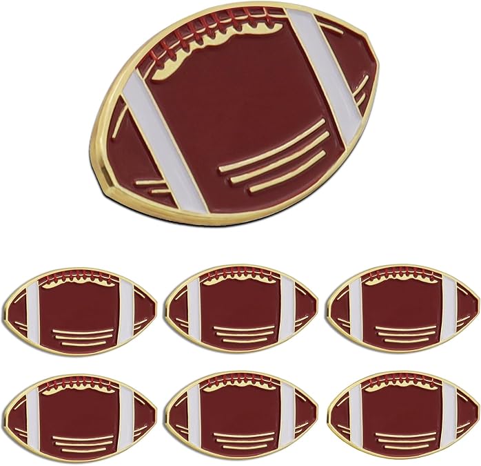 6/12/50/100Pcs Football Sports Enamel lapel Pin School Sports Pins For Student School Backpack Hat Decor