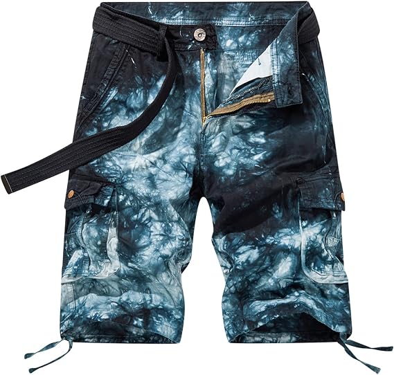 Graphic Shorts for Men Causal Multi Pocket Cargo Shorts Regular Fit Print Tooling Shorts Outdoor Athletic Shorts
