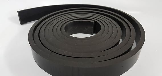 Rubber Sheet Warehouse .125" (1/8") Thick x 1" Wide x 10' feet -Neoprene Rubber Sheet Commercial Grade 65A, Smooth Finish, Solid Rubber, Perfect for Weather Stripping, Gasket, Costume & DIY Projects