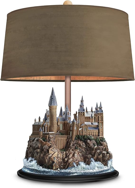 The Bradford Exchange Harry Potter Hogwarts Castle Table Lamp, Limited Edition Collectible, Illuminated Castle Windows and Marauder's Map Shade