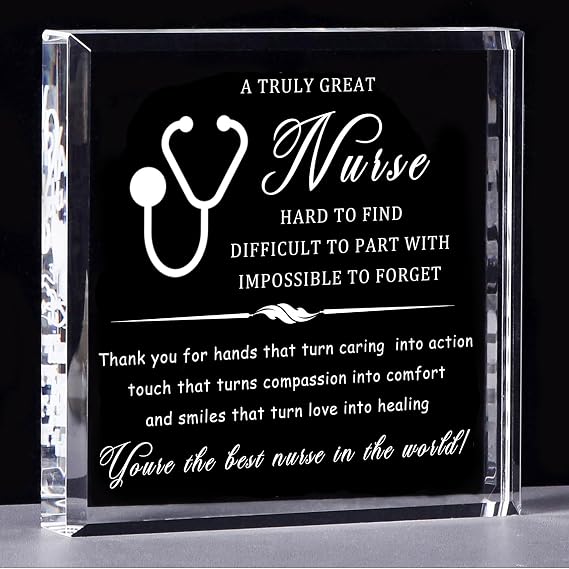 Movdyka Nurse Gifts for Women Men Crystal Keepsake Nurse Practitioner Gifts for Women on Retirement Appreciation Week Birthday Best CNA Presents for Nurse