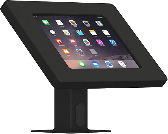 VidaMount Black Home Button Covered Enclosure and Rotating & Tilting Desk/Table Mount [Bundle] Compatible with iPad mini 1/2/3