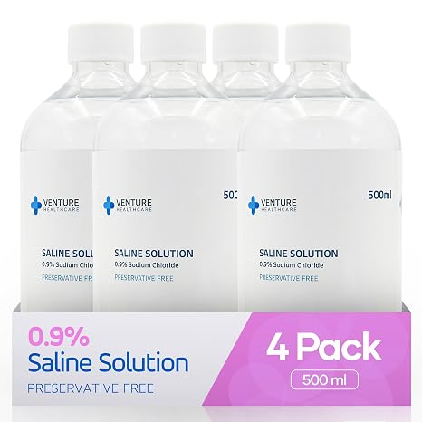 0.9% Saline Solution Sterile Lab Grade 0.22 Micron Filtered 4 x 500ml