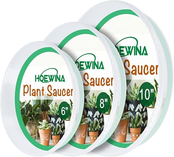 Plant Saucer - 18 Pack (6in/8in/10in) Plastic Plant Trays for Pots with Plant Tray Design - Plant Saucers for Indoors and Outdoors Use - Plastic Plant Pot Saucer for Potted Plants - Flower Pot Saucers