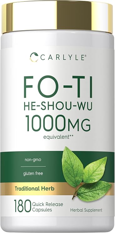 Carlyle Fo-Ti Supplement | 180 Capsules | He-Shou-Wu Root Extract | Non-GMO and Gluten Free