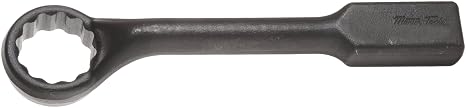 Martin 8855MM Forged Alloy Steel 55mm Opening 45 Degree Offset Striking Face Box Wrench, 12 Points, 13-1/2" Overall Length, Industrial Black Finish