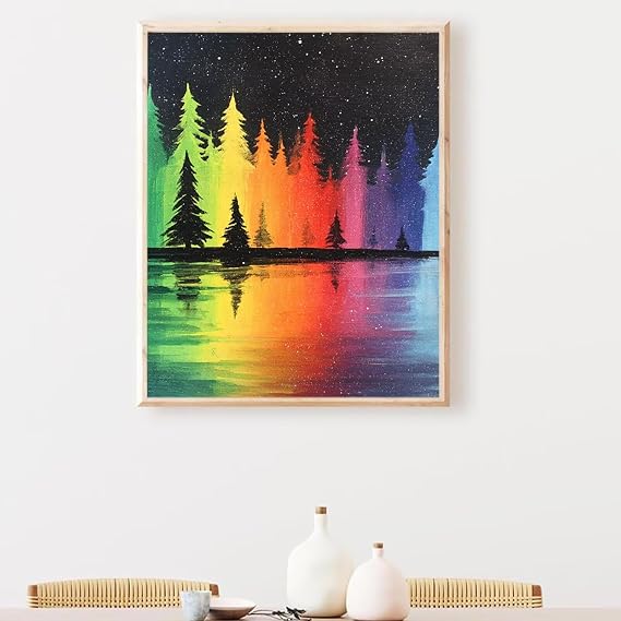 Paint by Numbers Kit for Adults Flower Color by Numbers for Adults Mountain DIY Acrylic Paint Kit Arts and Crafts for Beginners, Painting for Home Wall Decor, Gifts for Women 12 x 16 Inch PjY8993 W-R