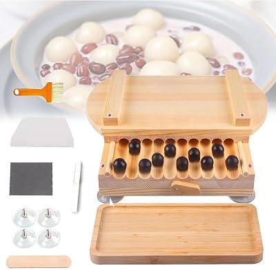 Wooden Tapioca Bead Maker, Tapioca Beads Forming Machine, Manual Pill Making Machine with Screw Hole Suction Cup, The Groove Teeth Are Tightly Fitted Suitable for Home Kitchens & Milk Tea Shops