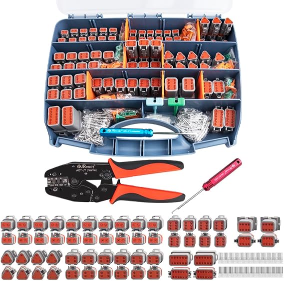 JRready ST6321+ST6303 DT Crimp Tool with DT Connector Kit and Stamped Contacts Size 16
