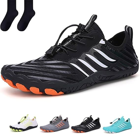 Grounded Footwear, Grounded Footwear Barefoot Shoes, Grounded Footwear for Men Barefoot, Comfortable Lightweight Non-Slip Barefoot Shoes (Black-B,9 Women/7 Men)