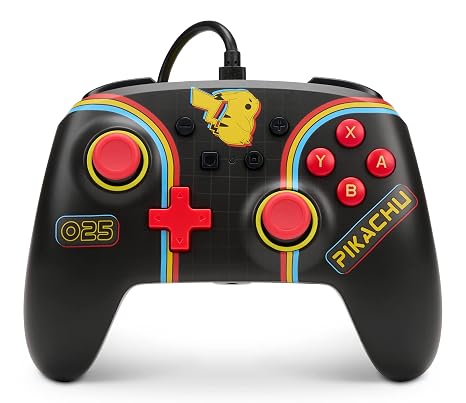 PowerA Enhanced Wired Controller for Nintendo Switch - Pokemon: Pikachu Arcade, Nintendo Switch - OLED Model, Gamepad, Game controller, Wired controller, Officially licensed