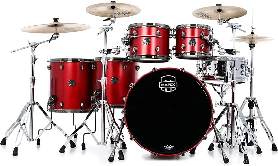 Mapex Saturn Evolution Workhorse 5-piece Shell Pack - Birch & Walnut - Tuscan Red