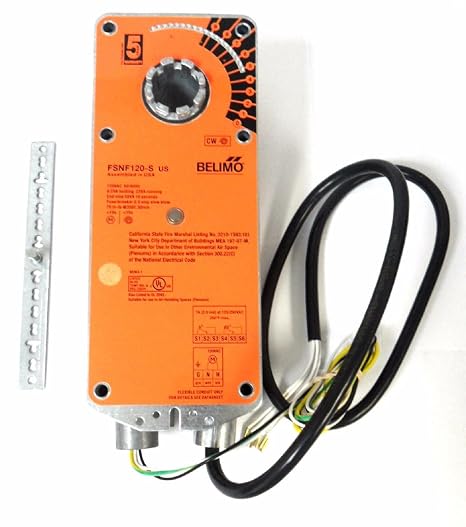Belimo 108142 Fire and Smoke Spring Return Actuator 70in-lb 120V w/ Auxiliary Switch UL555