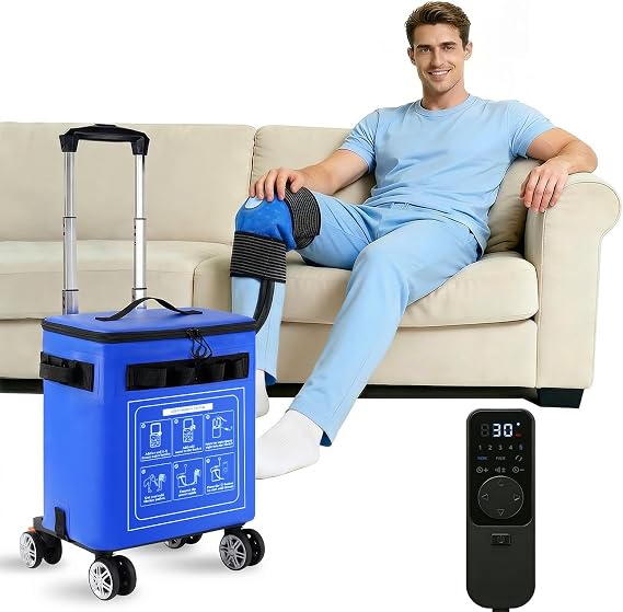 Portable Ice Machine for Knee After Surgery, Cold Therapy Machine w/Wheels