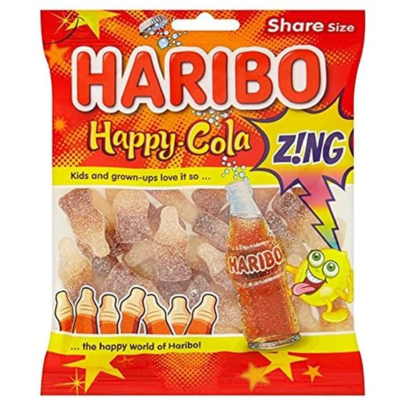 Haribo Happy Cola Zing Share Size Bag Pouch 5oz