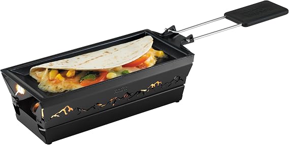 KUHN RIKON 32237 Tea Light raclette Table Grill Set, Stainless Steel, Black