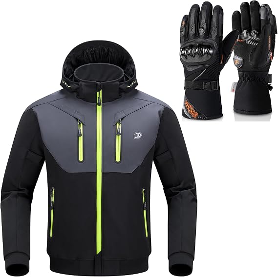 BORLENI Motorcycle Jacket and Winter Motorcycle Gloves