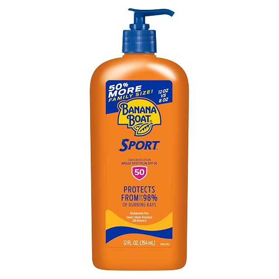 Banana Boat Sport SPF 50 Sunscreen Lotion, Family Size, 12 Fl Oz