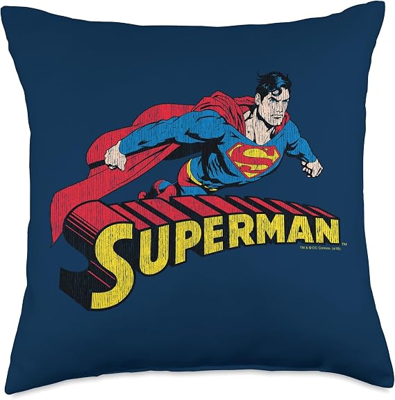 Superman Flying Over Throw Pillow