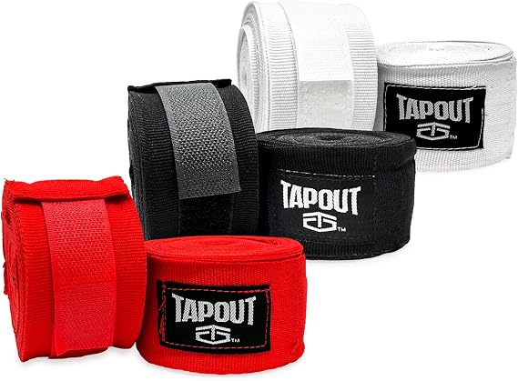 TAPOUT Multicolor Handwraps 6-Pack: (2) Black, (2) White, (2) Red