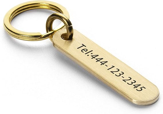 Personalized Free Custom Engraved Business Gift Man's Plate Solid Brass Copper Keychain - Rings