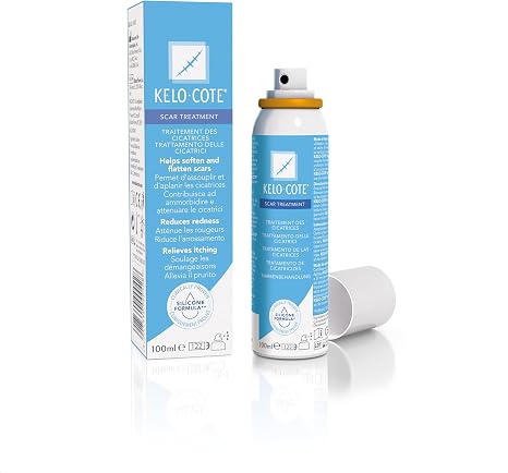 KELO-COTE Silikon Narbenspray 100ml Berührungsempfindliche und schwer zugängliche Narben Brandnarben