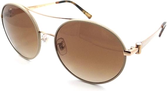 Chopard Round Sunglasses SCHB68S 2AMG Tan/Gold 57mm B68