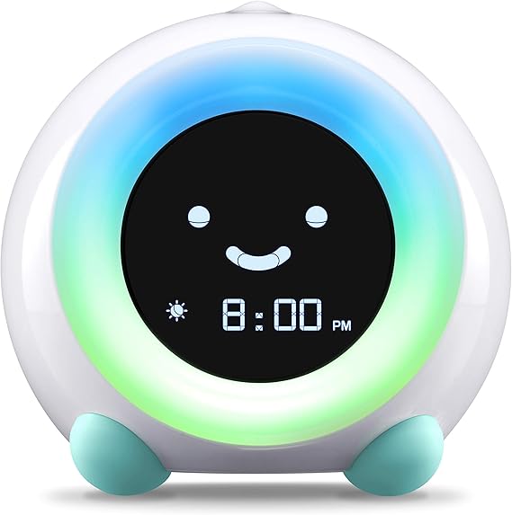 LittleHippo Mella: Kids Alarm Clock, Ready to Rise Children's Sleep Trainer, Night Light, Sound Machine and OK to Wake for Toddlers and Kids - Arctic Blue (Updated 2025)