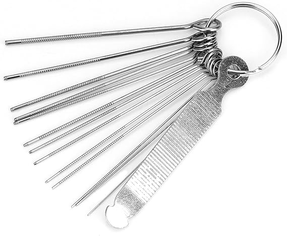 Guitar Nut File Set, Bridge Saddle Nut Files 13 Neddles Set Tool Kit for Instrument String