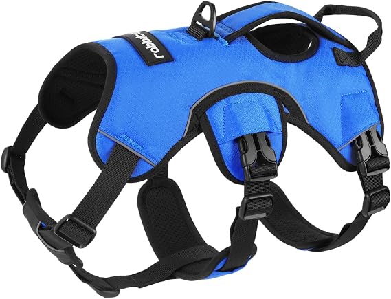rabbitgoo Escape Proof Dog Harness Large Dog with Large Handle, Blue