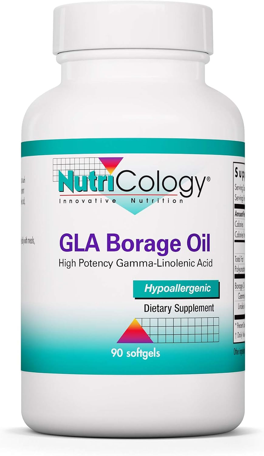 Nutricology GLA Borage Oil - High Potency Gamma-Linolenic Acid, Omega-6 - 90 Softgels