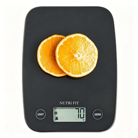NUTRI FIT Digital Food Scale 11lb Kitchen Scales for Cooking Baking Black