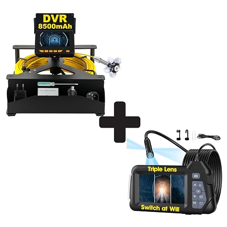 Introducing the Ultimate Inspection Bundle: This comprehensive set pairs the powerful SYANSPAN Sewer Camera with a compact mini endoscope for versatile inspection capabilities. The sewer camera excels