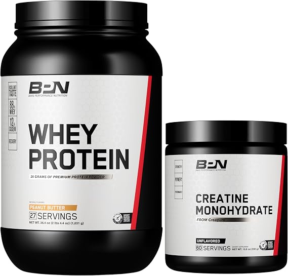 BARE PERFORMANCE NUTRITION BPN Whey Peanut Butter Protein + Creatine 60 Serving Bundle