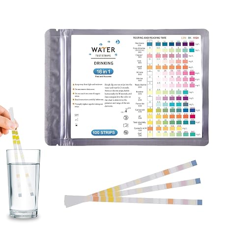 100PCS 16 in 1 Water Testing Kits for Drinking Water | Drinking Water Test Kit, for pH, Hardness, Lead, Iron, Copper, Chlorine,Nitrate & More, Ensuring Safe Drinking Water