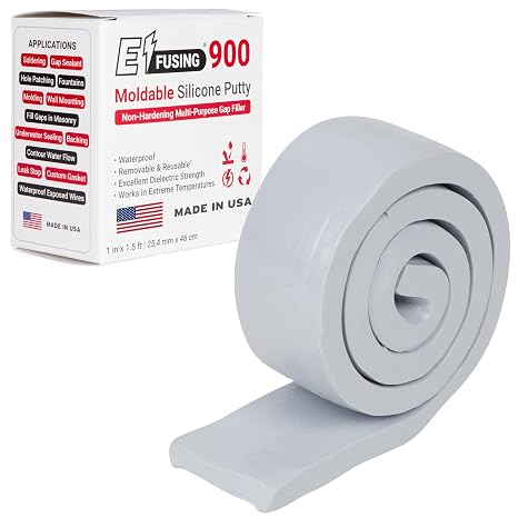 900 Moldable Silicone Putty - Gray Rectangular Shape