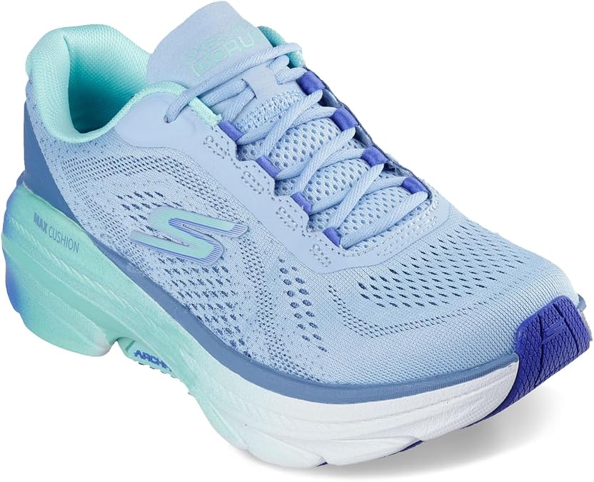 Skechers Women's, Max Cushioning Arch Fit 2.0 - Alcona Sneaker Black/Light Blue