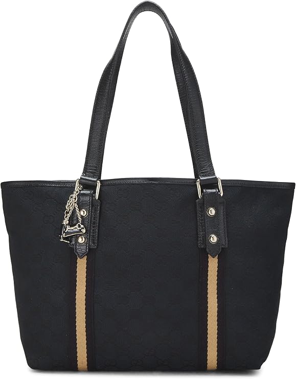Pre-loved Black GG Canvas Jolicoeur Tote, Black