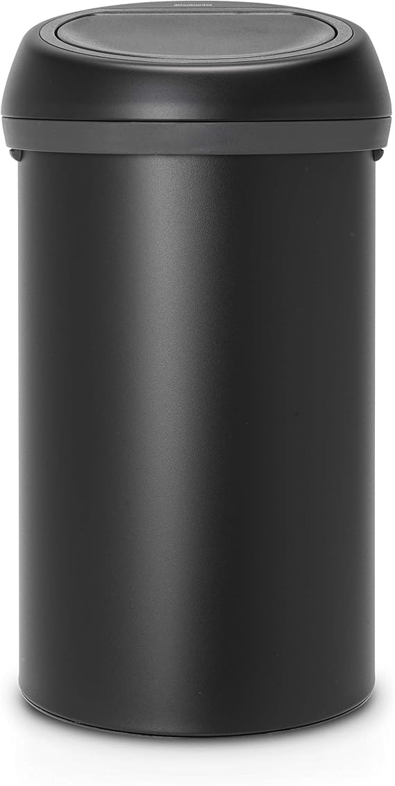 Brabantia 128981 Kitchen Touch Bin, Mineral Moonlight Black, 60 L