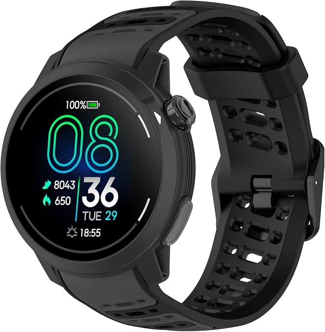 MOTONG Compatible with Coros Pace Pro Replacement Band - Repalcement Silicone Wrist Strap Band Compatible with Coros Pace Pro(Silicone Black)