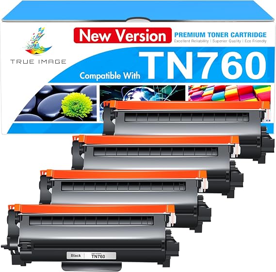 TN760 Toner for Brother Printer TN-760 TN-730/TN-760 TN730 TN-730 TN 760 | Compatible for Brother MFC-L2710DW MFC-L2750DW DCP-L2550DW HL-L2350DW HL-L2395DW HL-L2390DW HL-L2370DW Printer Black 4 Black