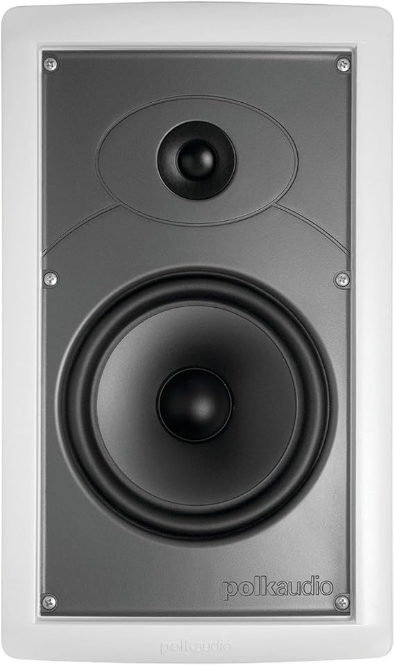 Polk Audio IW65 in-Wall Speaker, Moisture Resistant Design for Damp and Humid Indoor/Outdoor Placement - Bath, Kitchen, Covered Porches (White, Paintable Grille)