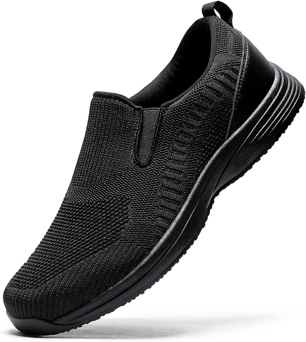 Mens Slip Resistant Work Shoes Food Service Shoe Non Slip Black Professional Chef Shoes (Black, Numeric_10_Point_5)
