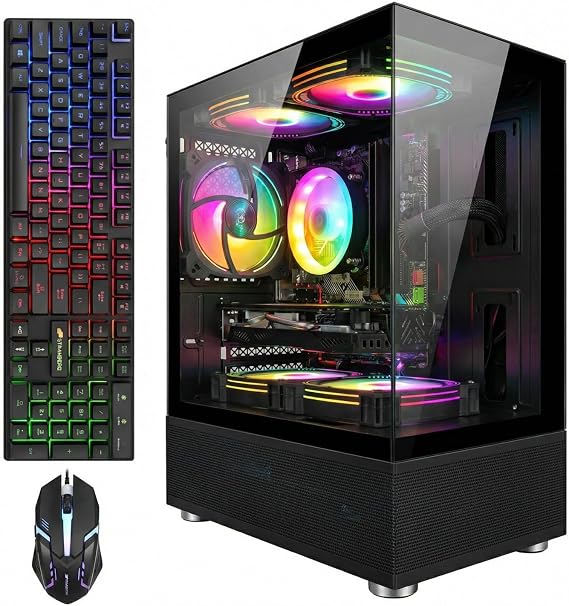 STGAubron Gaming PC Desktop,10th,G5905,RX 580 16G,16G RAM,512G SSD