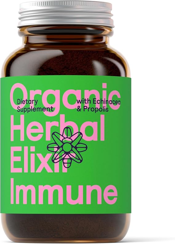 Organic Herbal Elixir Immune with Propolis & Echinacea, Natural Support for The Immune System - 100g