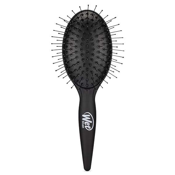 Wet Brush Easy Blowout Detangling Hair Brush, Black, Edgeless HeatFlex Bristles for Blow Dry, Ergonomic Soft-Touch Handle, Maximum Volume, Ceramic Coating Pad Smooths & Straightens